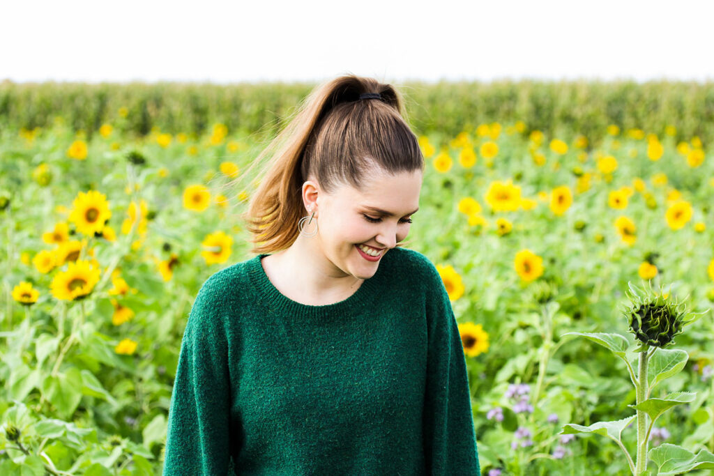 Portraitfotografie Sonnenblumen Feld